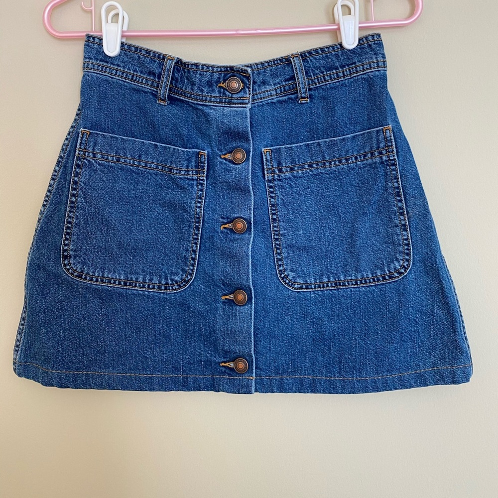 Zara Woman Button-front Denim Mini Skirt - SM